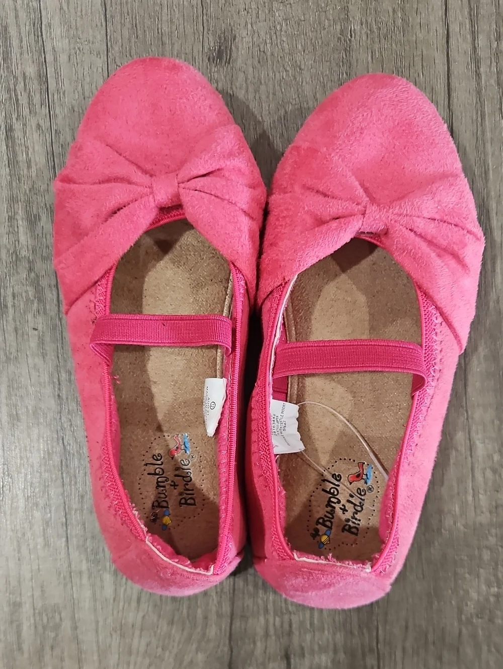 Bumble & Birdie NEW Girls Pink Bow Ballet Flats - Kids Shoes size 12